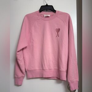 Ami Light Pink Crewneck Sweater